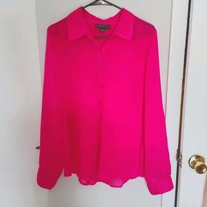 Hot Pink Forever 21 Sheer Blouse